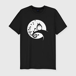 Мужская slim-футболка Тоторо на Луне
