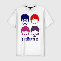 Мужская slim-футболка The Beatles faces