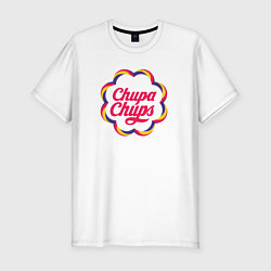 Футболка slim-fit Chupa-Chups: Rainbow, цвет: белый