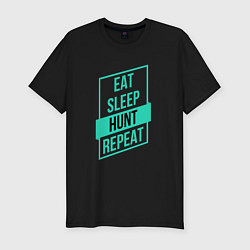 Футболка slim-fit Eat, Sleep, Hunt, Repeat, цвет: черный