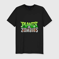Футболка slim-fit Plants vs zombies, цвет: черный