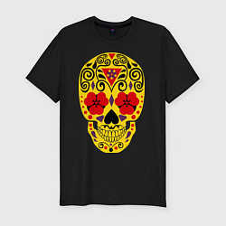 Мужская slim-футболка Flower Skull