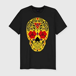 Мужская slim-футболка Flower Skull