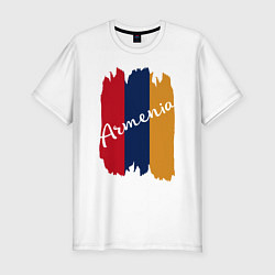 Футболка slim-fit Armenia in my heart, цвет: белый