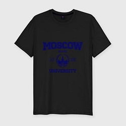 Футболка slim-fit MGU Moscow University, цвет: черный