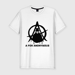 Футболка slim-fit A for Anonymous, цвет: белый