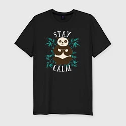 Мужская slim-футболка Панда