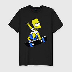 Мужская slim-футболка Барт на скейте