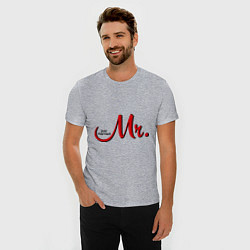 Футболка slim-fit Mr. Just married, цвет: меланж — фото 2