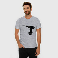 Футболка slim-fit Она: перфоратор, цвет: меланж — фото 2