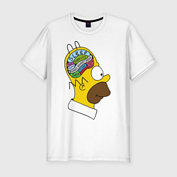 Мужская slim-футболка Мозг Гомера