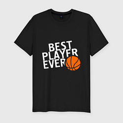 Футболка slim-fit Best player ever.(Лучший игрок всех времен), цвет: черный