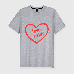 Футболка slim-fit Love inside, цвет: меланж