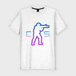 Мужская slim-футболка CS - логотип с бойцом
