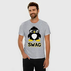 Футболка slim-fit SWAG Penguin, цвет: меланж — фото 2