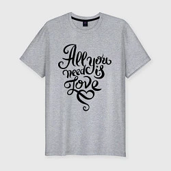 Мужская slim-футболка All you need is love