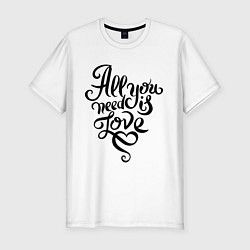 Мужская slim-футболка All you need is love