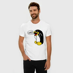 Футболка slim-fit Пингвин: Linux, цвет: белый — фото 2