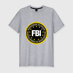 Футболка slim-fit FBI Departament, цвет: меланж
