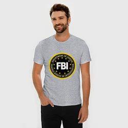 Футболка slim-fit FBI Departament, цвет: меланж — фото 2