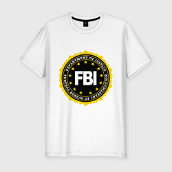 Футболка slim-fit FBI Departament, цвет: белый