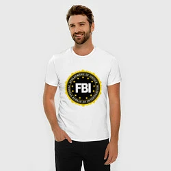 Футболка slim-fit FBI Departament, цвет: белый — фото 2