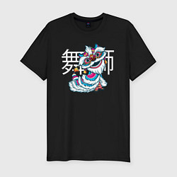 Футболка slim-fit Китайский танец льва, цвет: черный