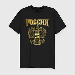 Футболка slim-fit Россия, цвет: черный