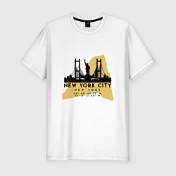 Футболка slim-fit Нью-Йорк - США, цвет: белый