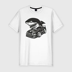 Мужская slim-футболка Акула на Тойоте