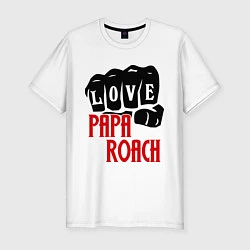 Футболка slim-fit Love Papa Roach, цвет: белый
