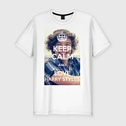 Мужская slim-футболка Keep Calm & Love Harry Styles