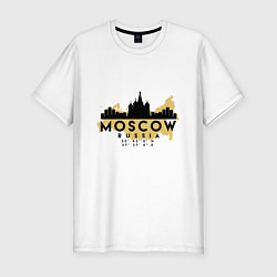 Футболка slim-fit Москва - Россия, цвет: белый