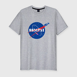 Мужская slim-футболка NASA Delorean 88 mph