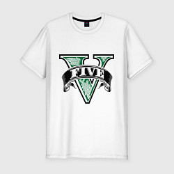 Футболка slim-fit GTA V: Logo, цвет: белый