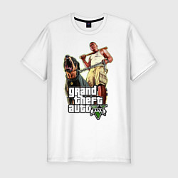 Мужская slim-футболка GTA 5: Man & Dog