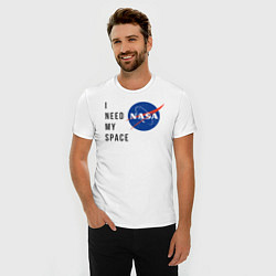 Футболка slim-fit Nasa i need my space, цвет: белый — фото 2