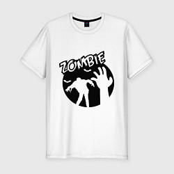 Футболка slim-fit Zombie (Зомби), цвет: белый