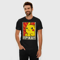 Футболка slim-fit Pikachu: Pika Pika, цвет: черный — фото 2