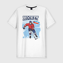 Футболка slim-fit Хоккей Russia, цвет: белый