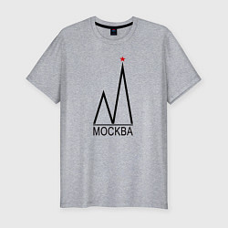 Мужская slim-футболка Москва-чёрный логотип-2