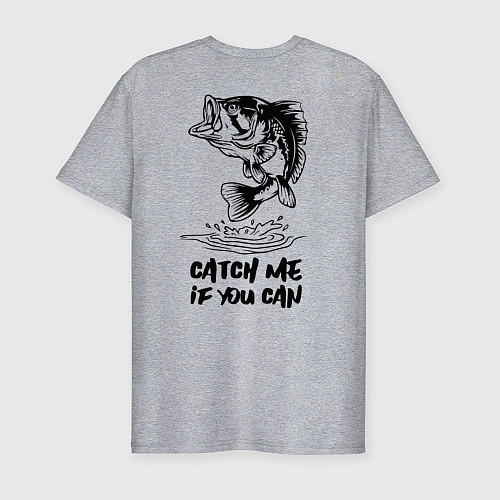 Мужская slim-футболка Catch me if you can / Меланж – фото 2