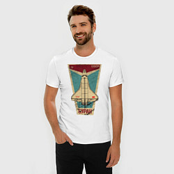 Футболка slim-fit Буран космический корабль СССР, цвет: белый — фото 2
