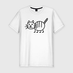 Мужская slim-футболка Рисунок кота