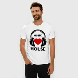 Футболка slim-fit House Music is Love, цвет: белый — фото 2