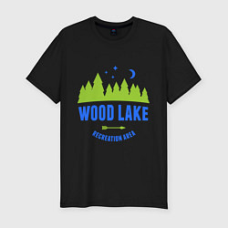 Футболка slim-fit Wood Lake, цвет: черный