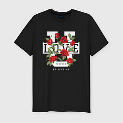 Футболка slim-fit Love u forever flowers, цвет: черный