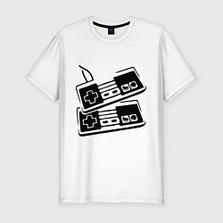 Футболка slim-fit Джойстики, цвет: белый