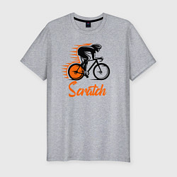 Мужская slim-футболка Cycling scratch race