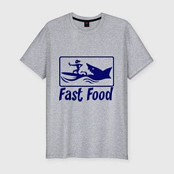 Футболка slim-fit Shark fast food, цвет: меланж